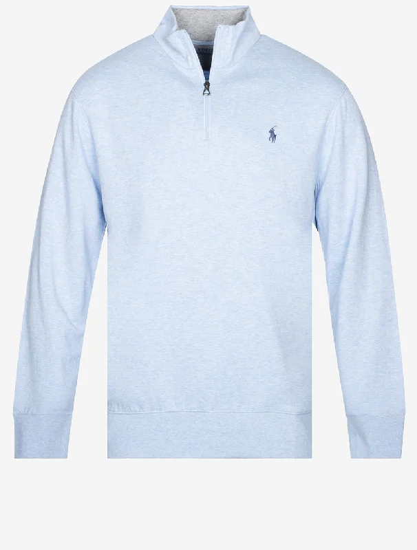 Weekend Discounts Worth Grabbing Doppelt gestrickter Jersey mit halbem Reißverschluss Blau Weekend Discounts Worth Grabbing Doppelt gestrickter Jersey mit halbem Reißverschluss Blau