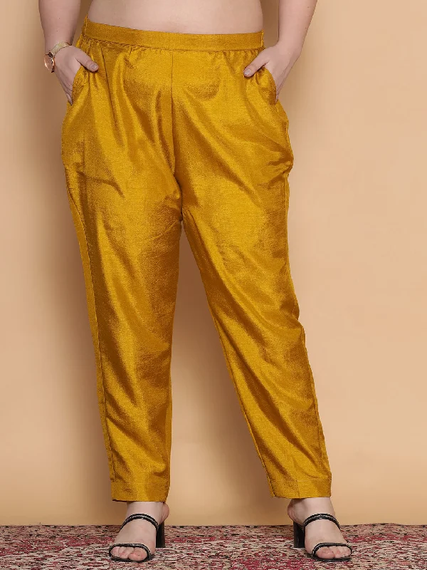 Weekend Deal Mustard Silk Pants