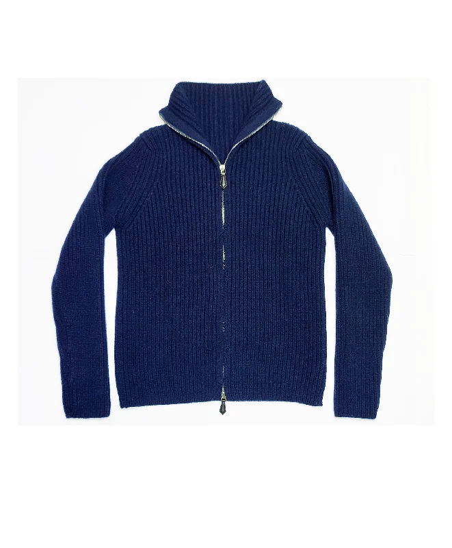 Price Reduction cashmere ribbed zip cardigan