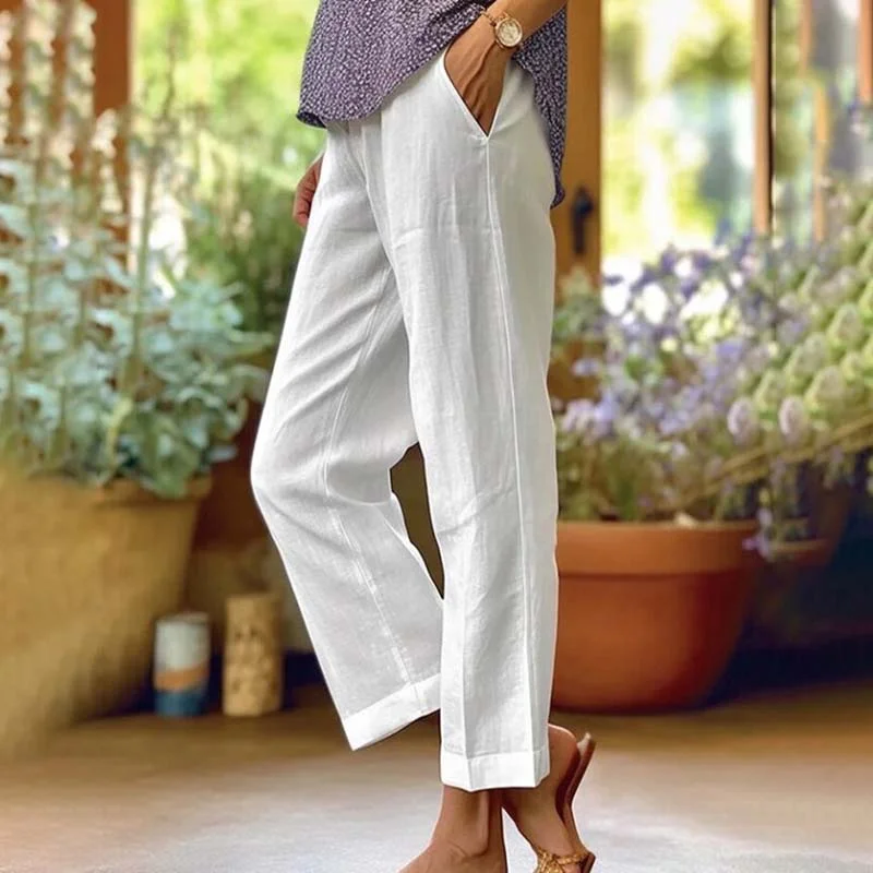 Weekend Discounts You Deserve 【Cotton And Linen】Casual Straight Trousers