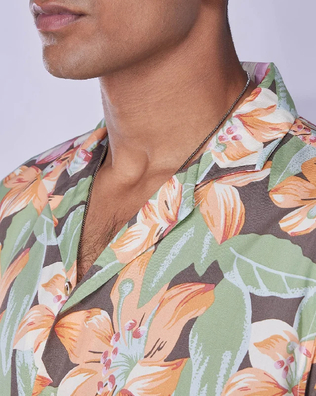 Reduced Price Multicoloured Half-Sleeve Floral Printed Shirt
