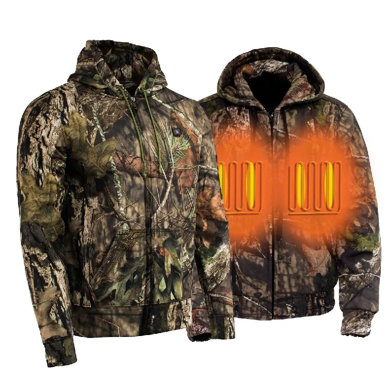 Price Slash Nexgen Heat NXM1776SET Men's Camouflaged Heated Zipper Hoodies - Warming Camo Hoodie for Hunting w/ Battery