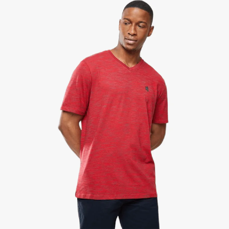 Great Bargain Pringle Mens Injected Slub V Neck Short Sleeve Tee Red