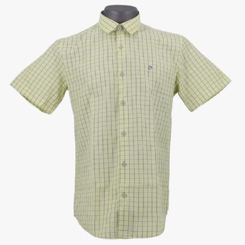 One-DAY Sale Pierre Cardin Mens Short Sleeve Shirt Lemon
