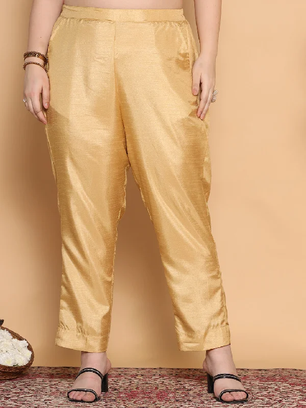 Weekend Offers That Dazzle Beige Silk Pants