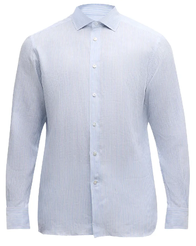 Markdowns Light Blue Linen Sportshirt
