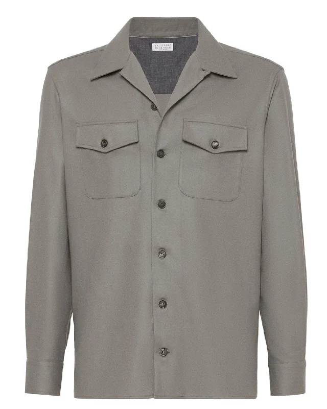 Time-Limited Offer Sage Green Flannel Sportshirt