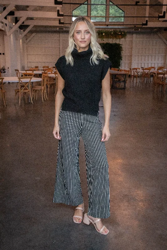 Weekend Specials to Celebrate Alondra Striped Pants, Black