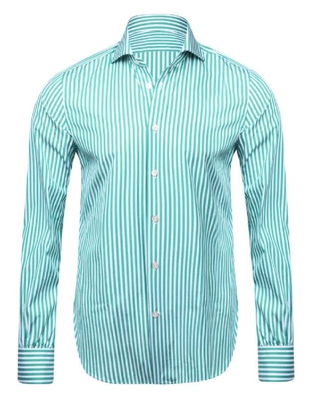 Deal of the Week Green and White Stripe Sportshirt