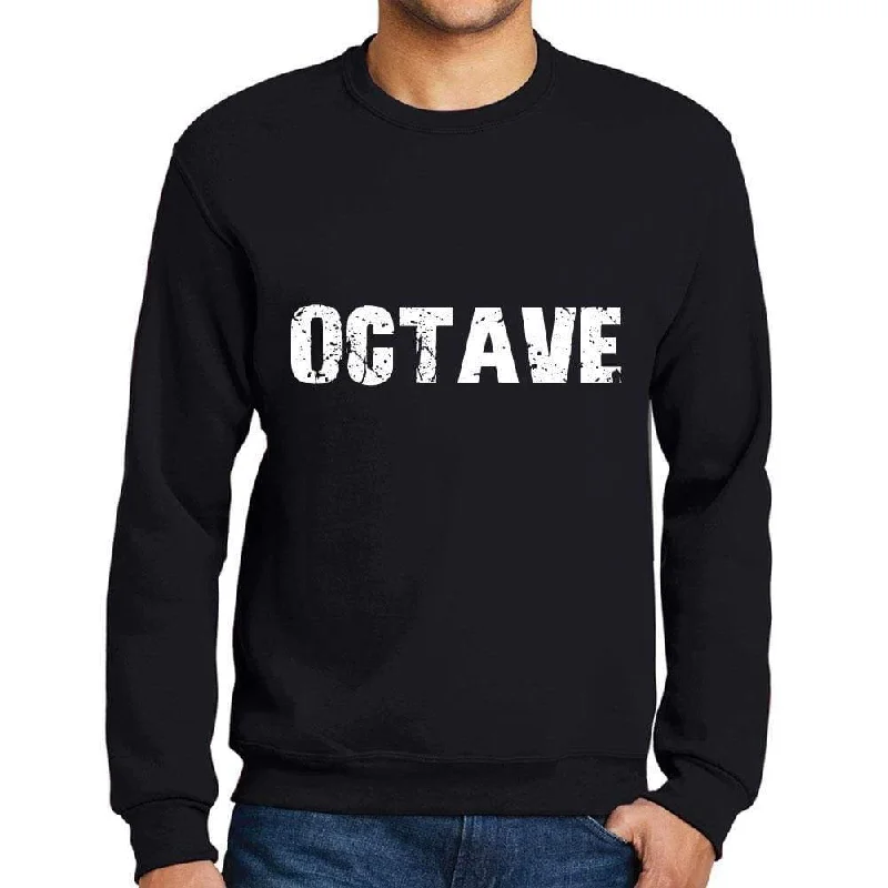 Extra Savings Men's Printed Graphic Sweatshirt Popular Words OCTAVE Deep Black