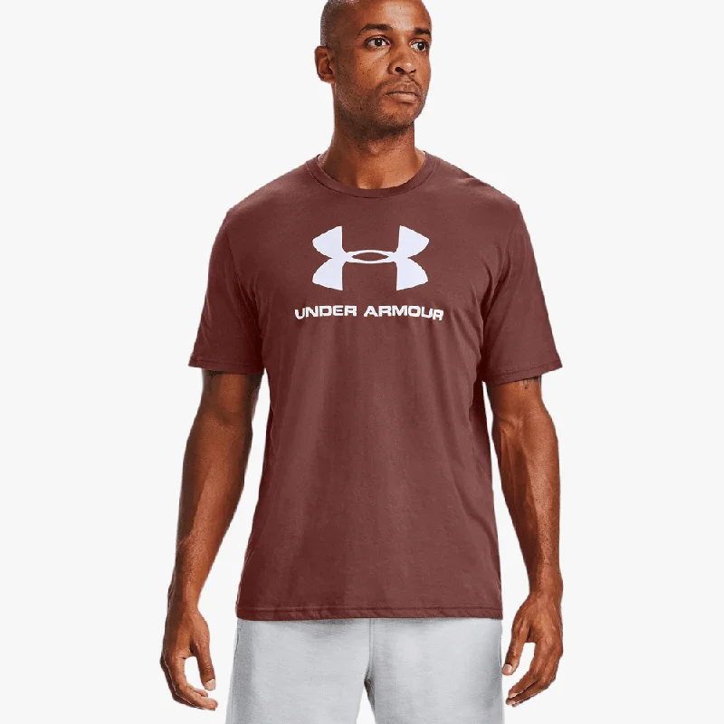 Overstock Under Armour Mens Sportstyle Logo Short Sleeve Tee Cinna Red / White
