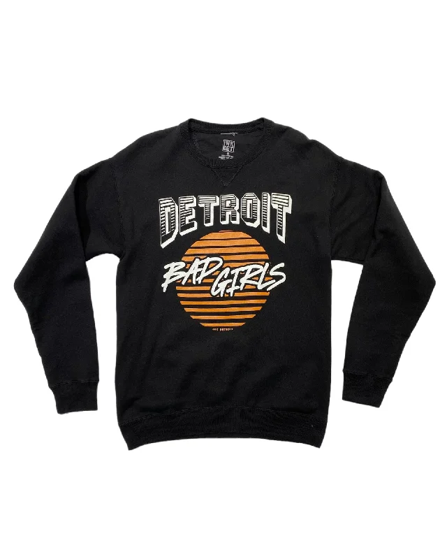 Bargain Alert Ink Detroit - Bad Girls Crewneck Sweatshirt - Washed Black