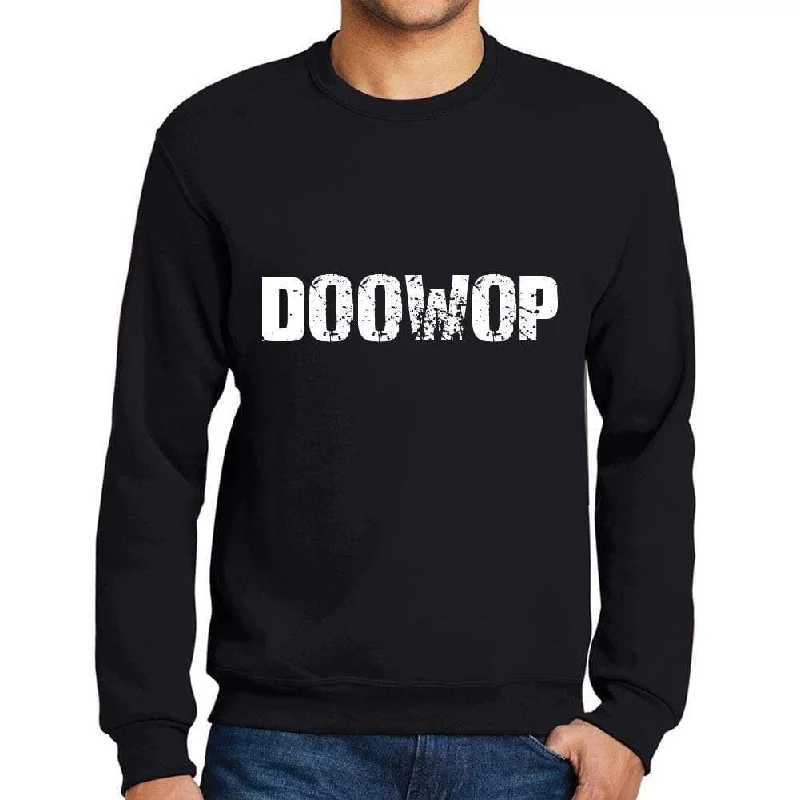 Extra Discount Men's Printed Graphic Sweatshirt Popular Words DOOWOP Deep Black