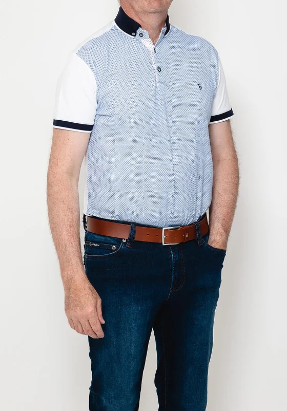 Half Price Tom Penn Contrast Trim Polo Shirt, White & Blue
