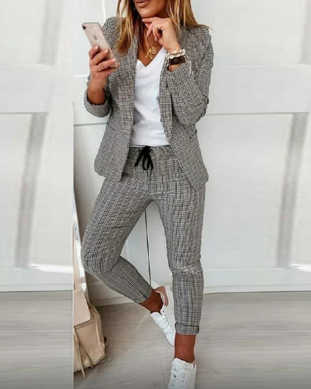 Weekend Savings Spectacular Plaid Comfortable Casual Women's Suit