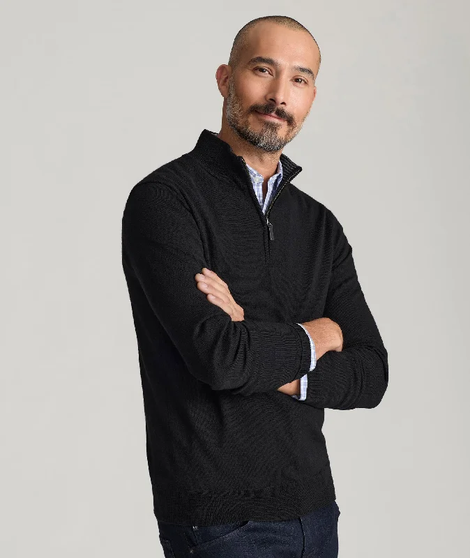 Seasonal Sale Merino Wool Quarter Zip Sweater
