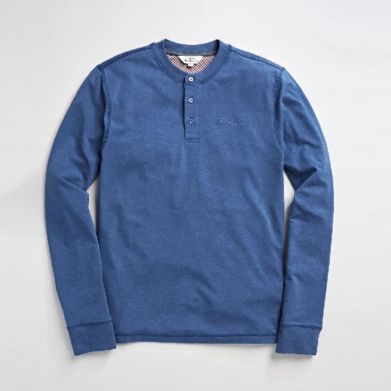 Massive Savings BS - Men 'Blue' Long Sleeve Henley T-Shirt BS813