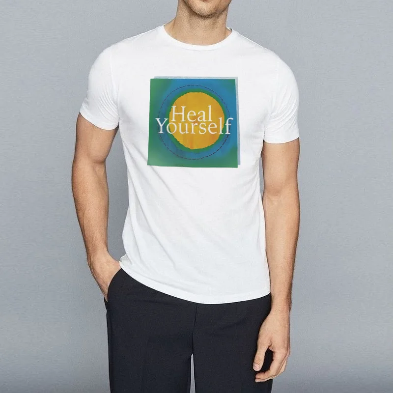 Low Cost SP - Men 'White' Streachable Round-Neck Printed T-Shirt SP877