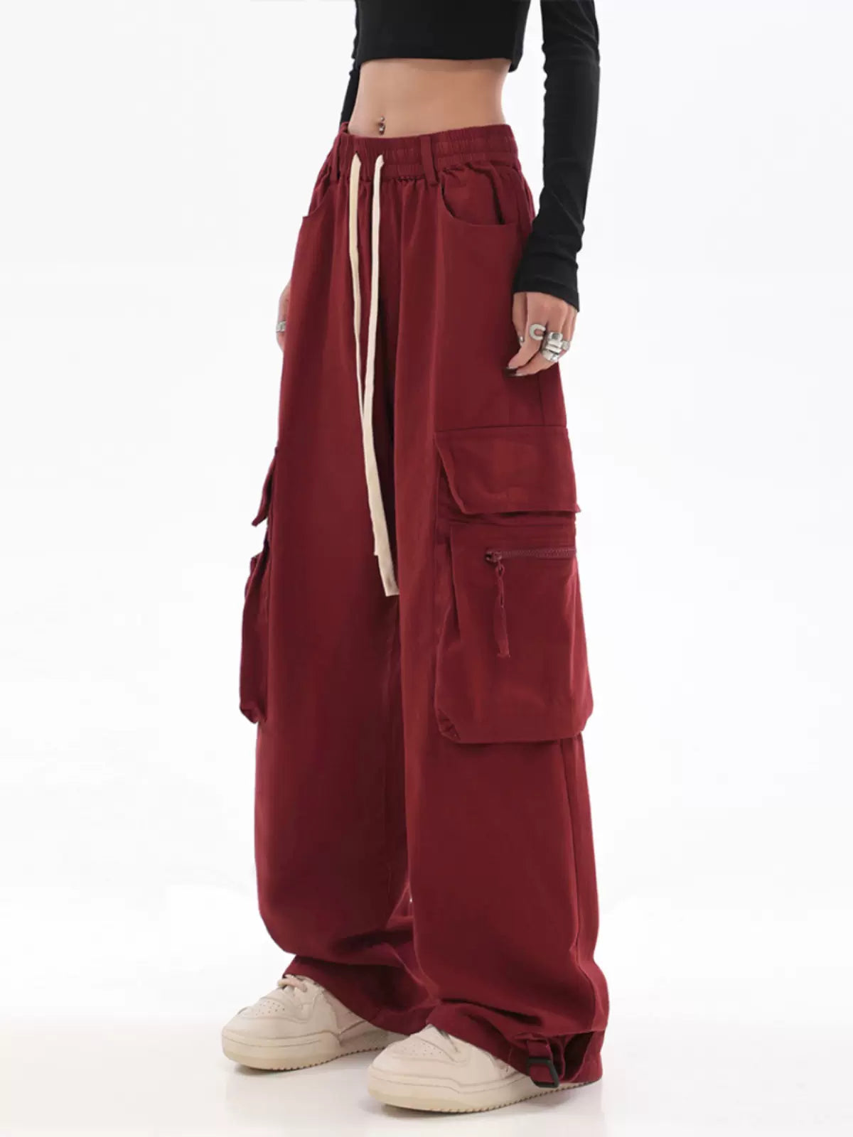 Weekend Steals Await Wide Leg Double Side Pocket Pants