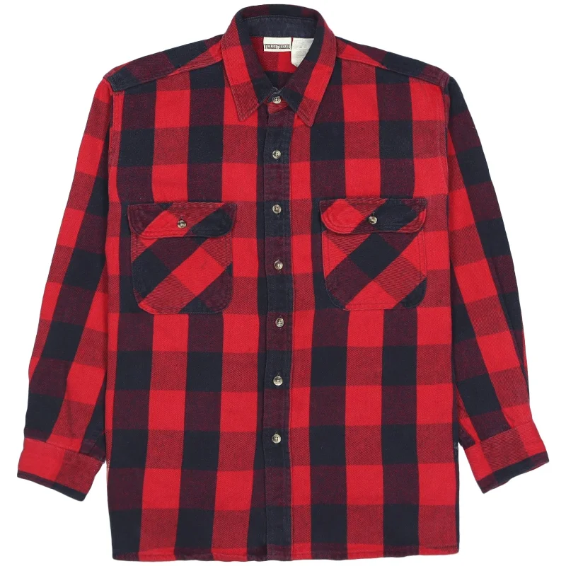 One-Day Only Field & Stream Vintage Checkered Flannel Shirt Red Black