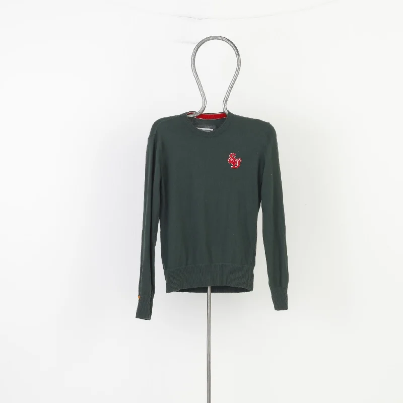 Limited Availability Superdry Men M Jumper Green Classic Crew Neck Original Logo Sweater Top