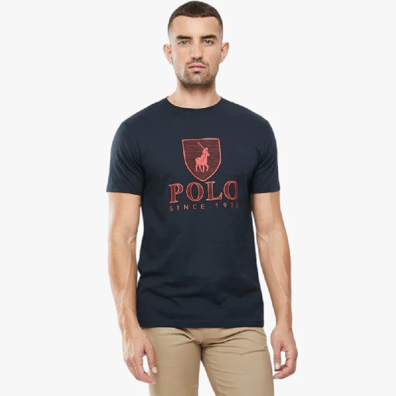 Price Rollback Polo Mens Cory Crest Crew Neck Short Sleeve Navy