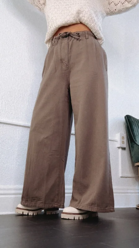 Weekend Bargains Await You Wesley Washed Wide Leg Pants, Ash