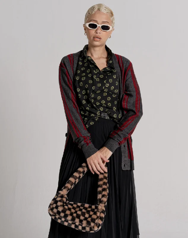 Time-Limited Offer MAGOUN UNISEX VERTICAL STRIPE CARDIGAN | CHARCOAL