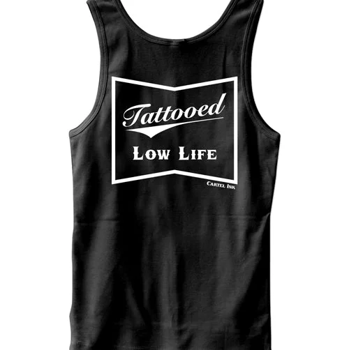 Mega Deal Pocket Logo Tattooed Low life Men's Tank Top