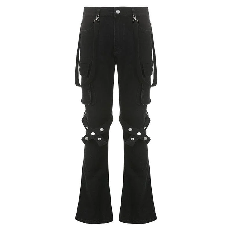 Weekend Deals to Brighten Your Day Button cargo pocket ribbon low rise solid jeans