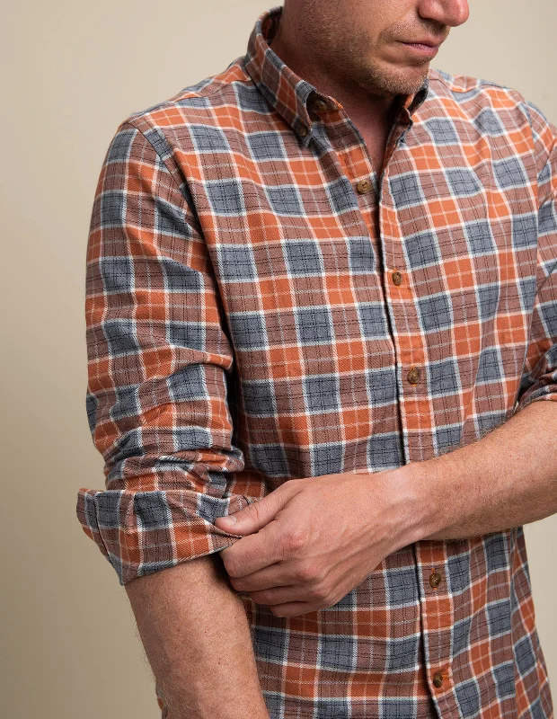Can't Miss Soft Wash Burnt Orange Multi Stacked Plaid