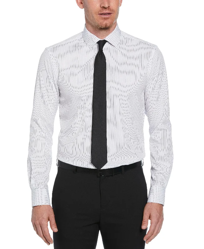 Massive Deals Slim Fit Button-Down Stretch Stripe Dress Shirt
