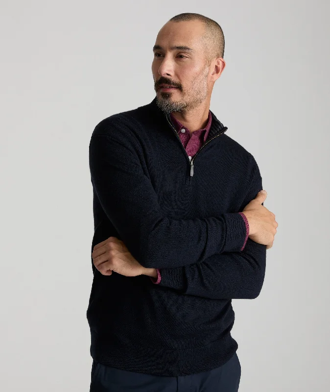 Limited Stock Merino Wool Quarter Zip Sweater