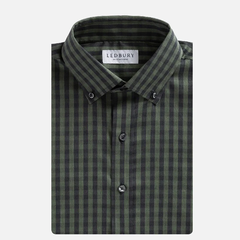 Weekend Deals That Impress The Dark Green Bowen Stretch Gingham Custom Shirt