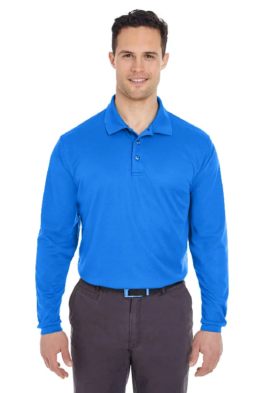 Weekend Specials Just for You UltraClub Mens Cool & Dry Moisture Wicking Long Sleeve Polo Shirt - Royal Blue Weekend Specials Just for You UltraClub Mens Cool & Dry Moisture Wicking Long Sleeve Polo Shirt - Royal Blue