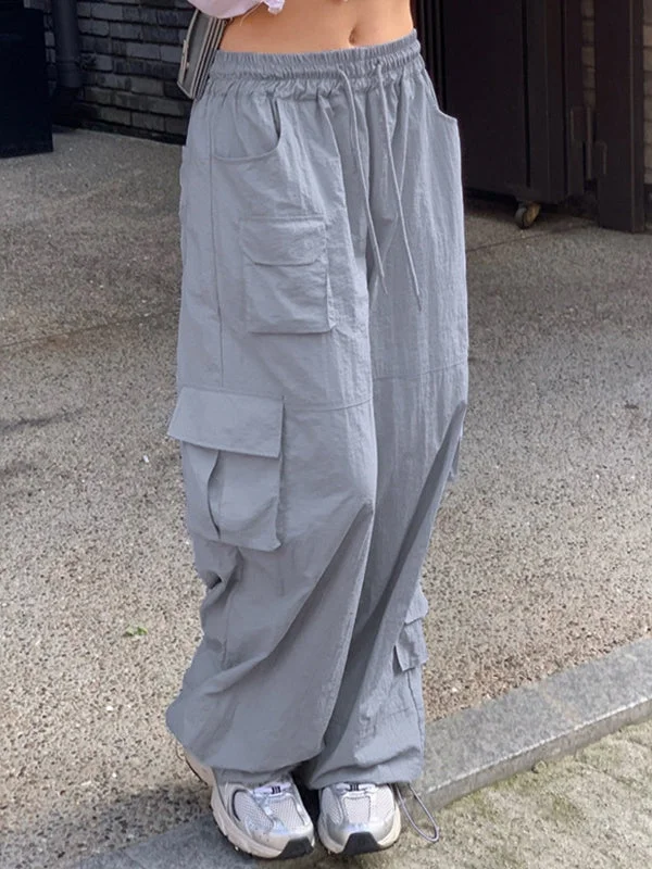 Exclusive Offer Function Pocket Drawstring Baggy Cargo Pants