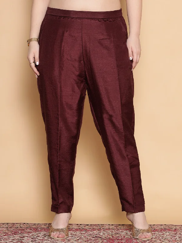 Instant Deal Burgundy Silk Pants