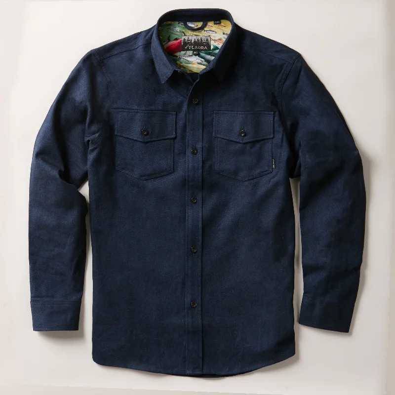 Deal Alert Men's Cascade Elite Flannel Shirt - Navy Blue Heather