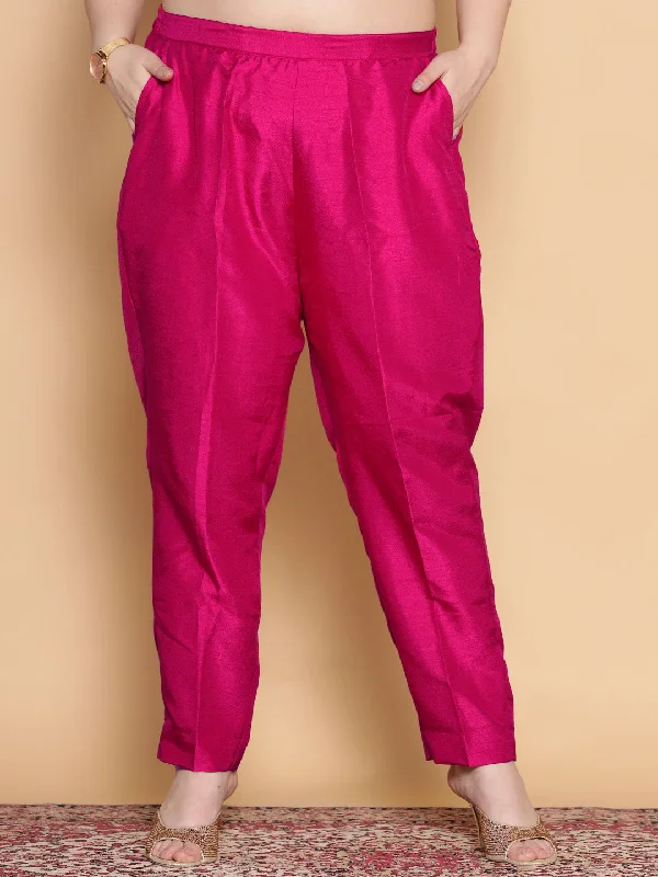 Online Exclusive Magenta Silk Pants