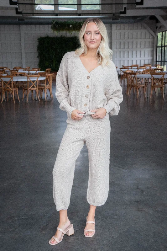 Unmissable Offer Alya Waffle Knit Sweater Pants, Ecru