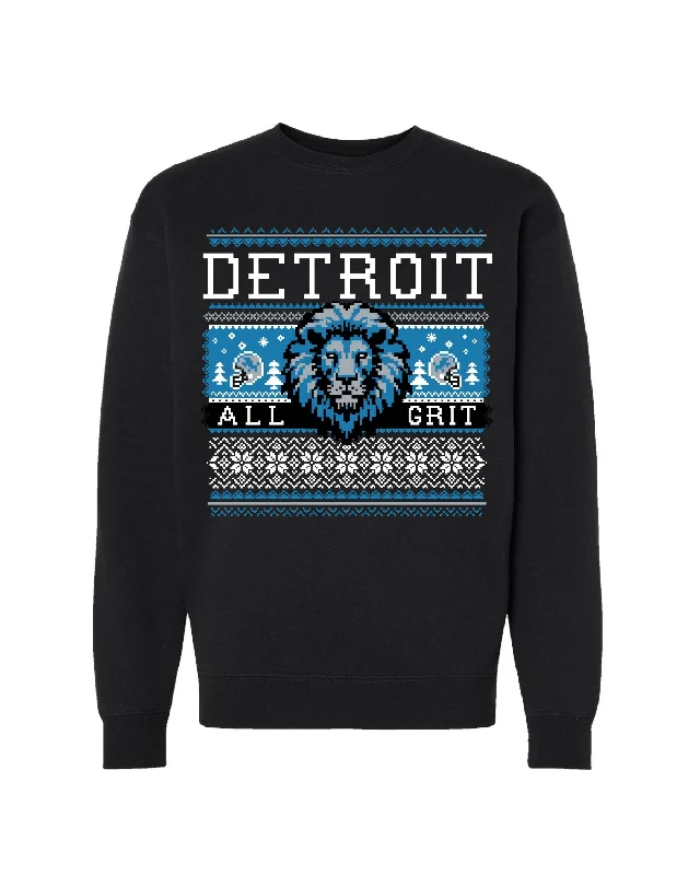 Online Exclusive Ink Detroit - All Grit Ugly Christmas Sweatshirt - Black