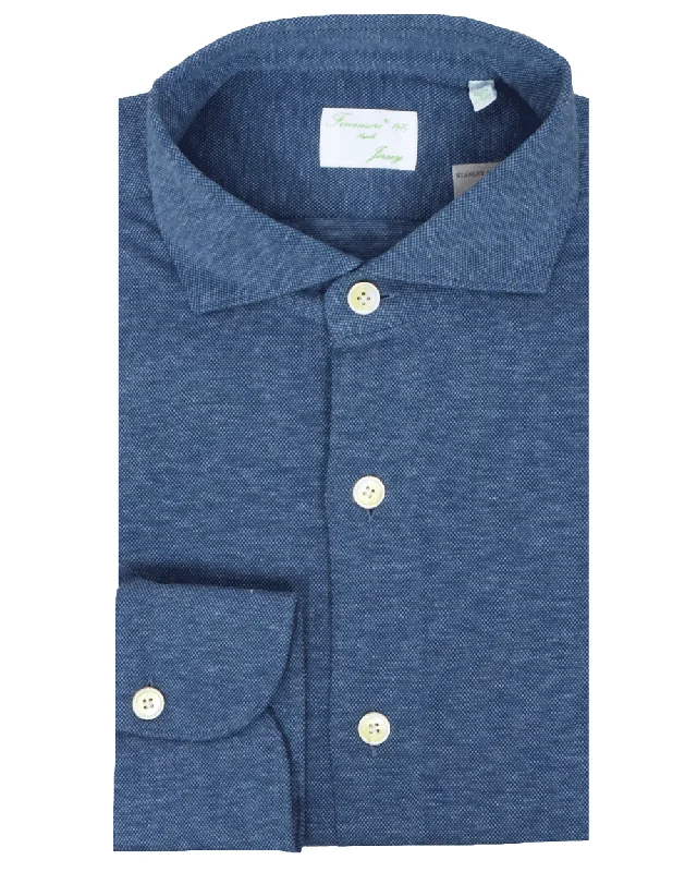 Year-End Sale Blue Pique Sportshirt
