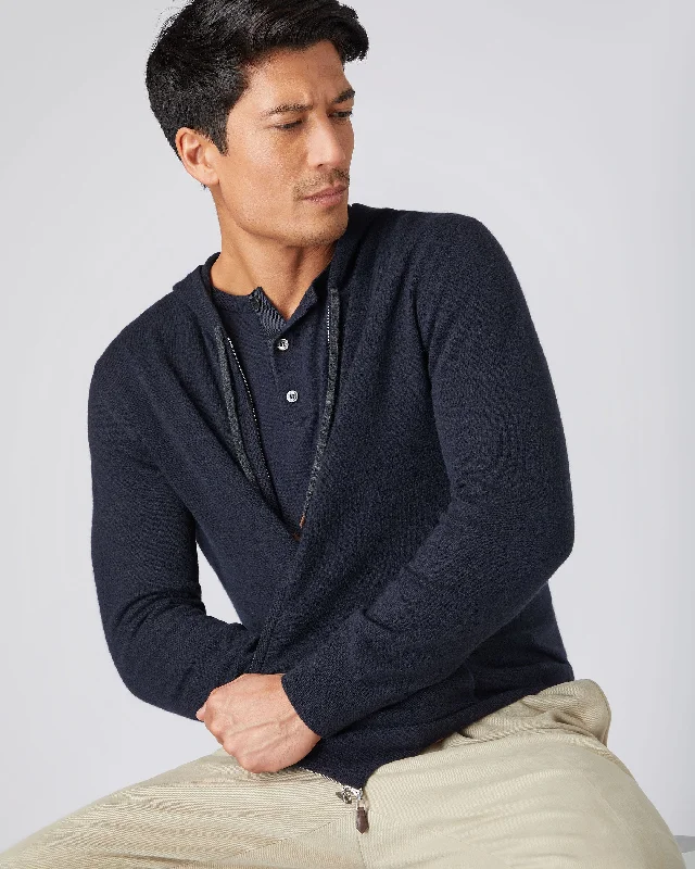 Weekend Savings Sensation Men's Ladbroke Cashmere Hoodie Navy Blue