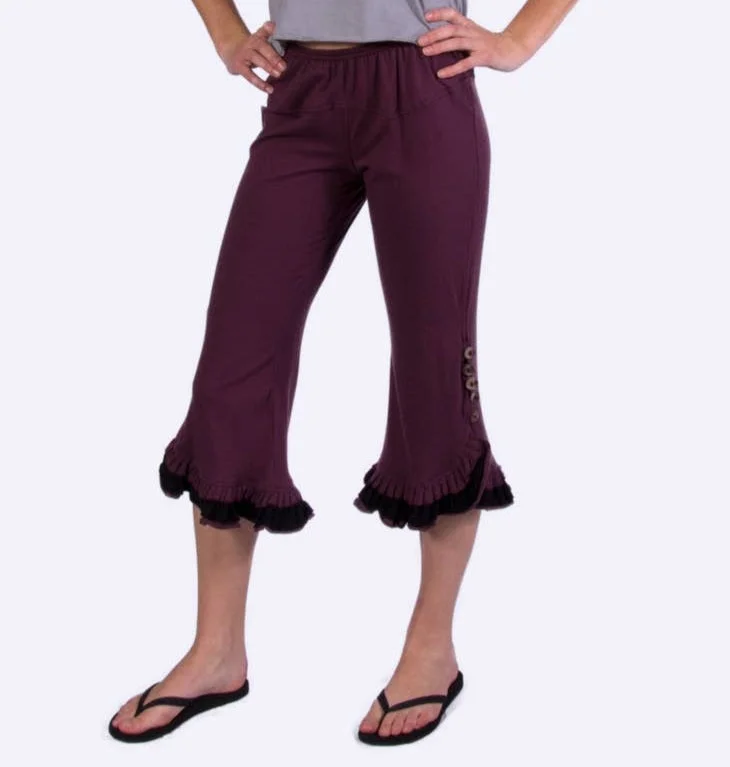 Flash Deal Fabulous Capri Pants ~ Button Details ~ Black, Olive or Plum