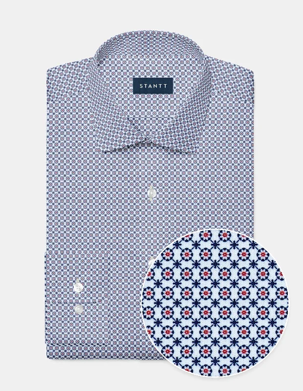 Weekend Bargains to Celebrate Crimson And Navy Connected Geo Print