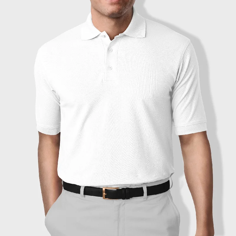 Weekend Offers You Can't Ignore Polo Collar Stripe Tipped T-Shirt White
