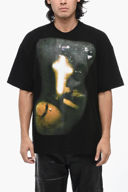 Massive Deals 1989 Studio Cotton Crew-neck T-shirt with Maxi Print on the Front