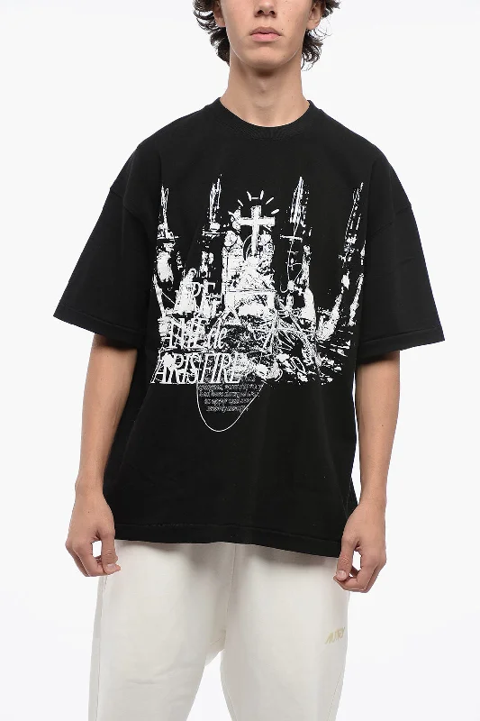 New Markdowns 1989 Studio Cotton NOTRE DAM Crew-Neck T-shirt with Contrast Print