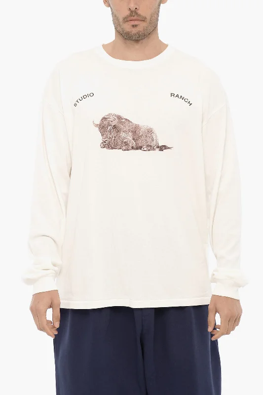 Markdowns 1989 Studio Long Sleeve STUDIO RANCH Crew-neck T-Shirt with Front Print