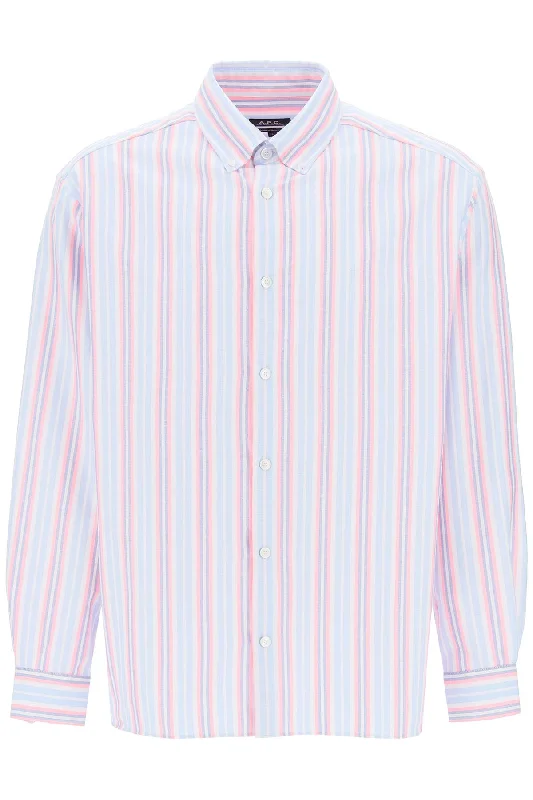 Warehouse Sale A.P.C. Men's Mathias Striped Oxford Shirt